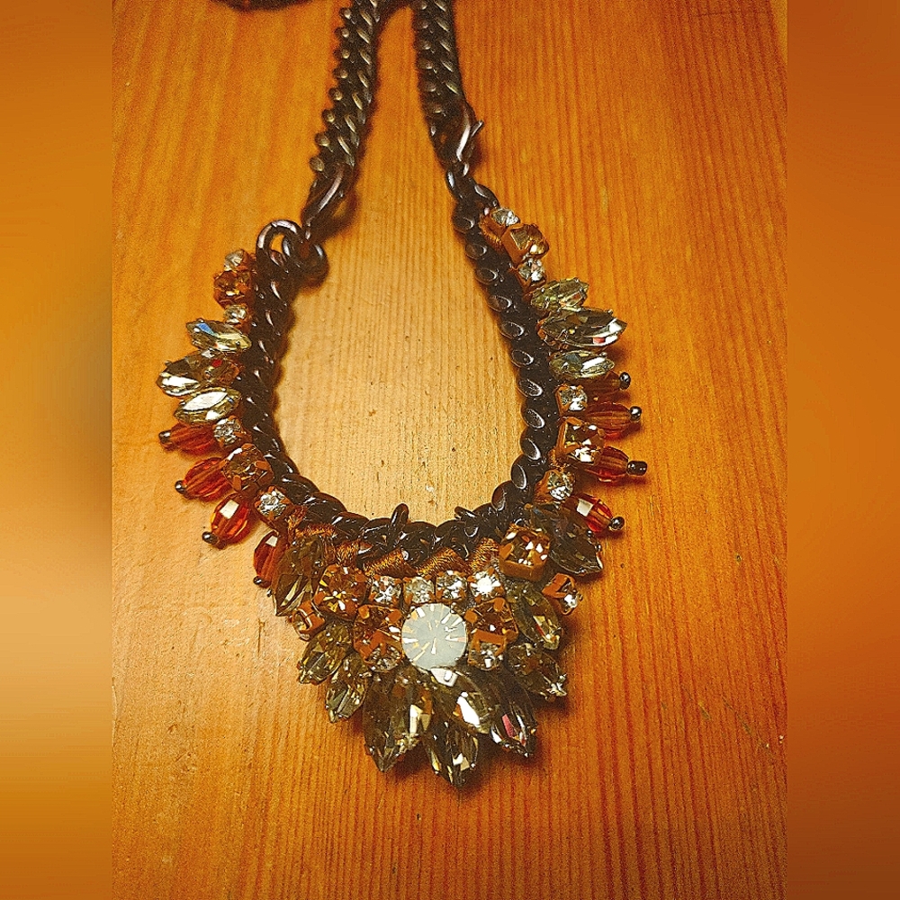 THREE Necklaces BIG BLINGY DARK BLUE BEADS W RHINESTONES BUY NOW FOR 2 MORE!